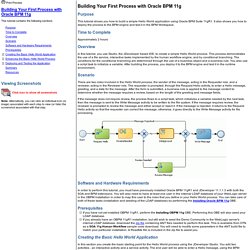 Building You First Process with Oracle BPM 11g