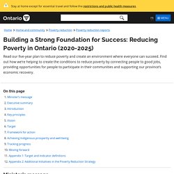 Building a Strong Foundation for Success: Reducing Poverty in Ontario (2020-2025)