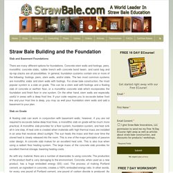 Straw Bale Building and the Foundation