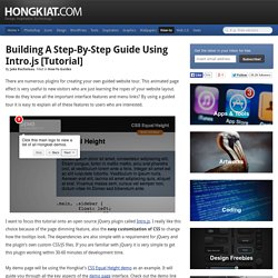 Building A Step-By-Step Guide Using Intro.js [Tutorial]