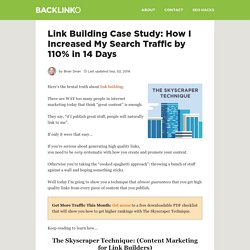 Link Building Case Study: How I Increased My Search Traffic by 110% in 14 Days