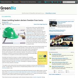 Green building leaders declare freedom from toxics