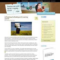 A Roadmap for Building an E-Learning Course