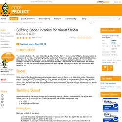 Building Boost libraries for Visual Studio