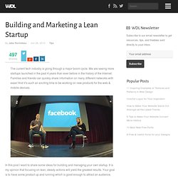 Building and Marketing a Lean Startup