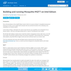 Building and running Mosquitto MQTT on Intel Edison