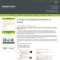 A recipe for building newsletters in Drupal