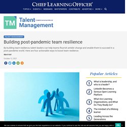 Building post-pandemic team resilience