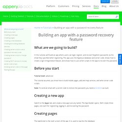 Building an app with a password recovery feature
