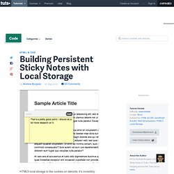 Building Persistent Sticky Notes with Local Storage