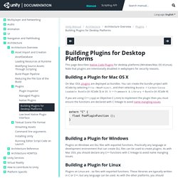 Building Plugins for Desktop Platforms