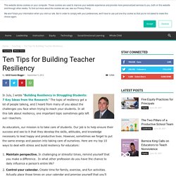 Ten Tips for Building Teacher Resiliency - ASCD Inservice