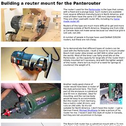 Building a router mount for the Pantorouter