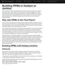 Building RPMs in Hudson or Jenkins