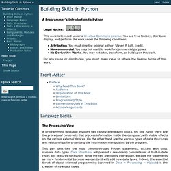 Building Skills in Python — Building Skills in Python
