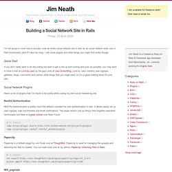 Building a Social Network Site in Rails