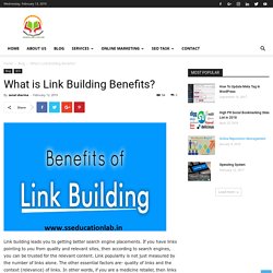 What is Link Building Benefits? - SSEDUCATIONLAB