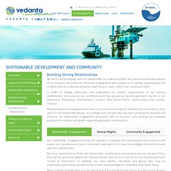 Stakeholder Management & Community Engagement - Vedanta Limited