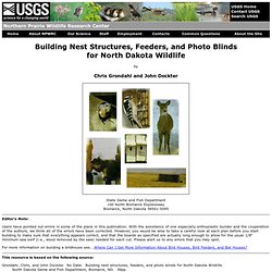 Building Nest Structures, Feeders, and Photo Blinds for North Dakota Wildlife