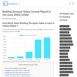 Building Surveyor Salary Income Report in US (June 2020) CtrlSal