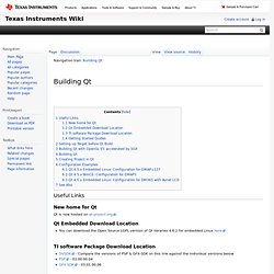 Building Qt - Texas Instruments Embedded Processors Wiki