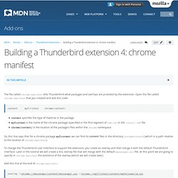 Building a Thunderbird extension 4: chrome manifest - Extensions