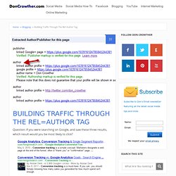 Building Traffic Through The Rel=Author Tag