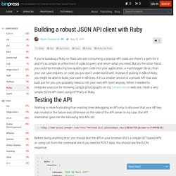 Building a robust JSON API client with Ruby - Tutorial