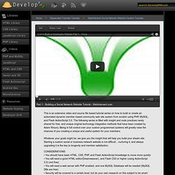Part 1 - Building a Social Network Website Tutorial - Webintersect.com PHP and MySQL Video
