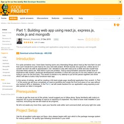 Part 1: Building web app using react.js, express.js, node.js and mongodb