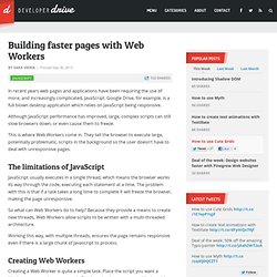 Building faster pages with Web Workers