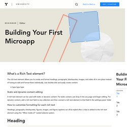 Building Your First Microapp