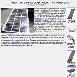 How I built an electricity producing Solar Panel