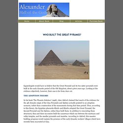 Who Built Great Pyramid? - Hall of Gods