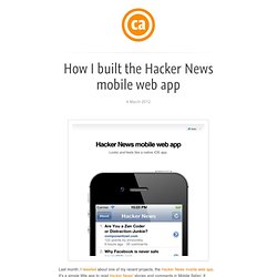 How I built the Hacker News mobile web app - cheeaunblog