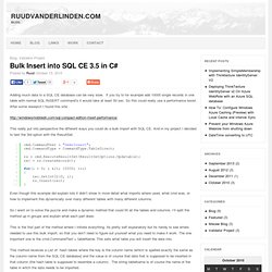 Bulk Insert into SQL CE 3.5 in C#