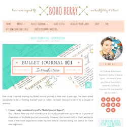 Bullet Journal 101 - Introduction