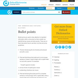 Bullet points - Oxford Dictionaries Online