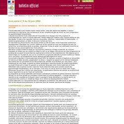 Bulletin officiel hors-série n° 3 du 19 juin 2008 - Programmes maternelle