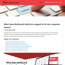 What does BullGuard Antivirus suggest to fix the computer issues?