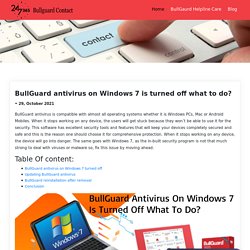 BullGuard antivirus on Windows 7 is turned off what to do?