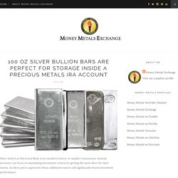 100 Oz Silver Bullion Bars are Perfect for Storage Inside a Precious Metals IRA Account