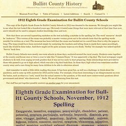 Bullitt County History - 1912 School Exam