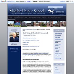 Bullying, Cyberbullying, and Internet Safety « Medford Public Schools