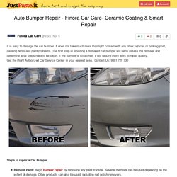 Auto Bumper Repair - Finora Car Care- Ceramic Coating & Smart Repair
