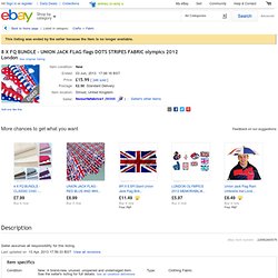 8 X FQ BUNDLE - UNION JACK FLAG flags DOTS STRIPES FABRIC olympics 2012 London