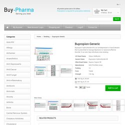 Buy Bupropion Generic