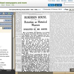 15 Feb 1933 - BURDEKIN HOUSE. Retention as Historical Museum S...