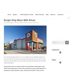 Burger King Menu Prices & Deals [UPDATED 2021]