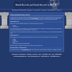 Burial and Death Records in the UK - About Burial Records